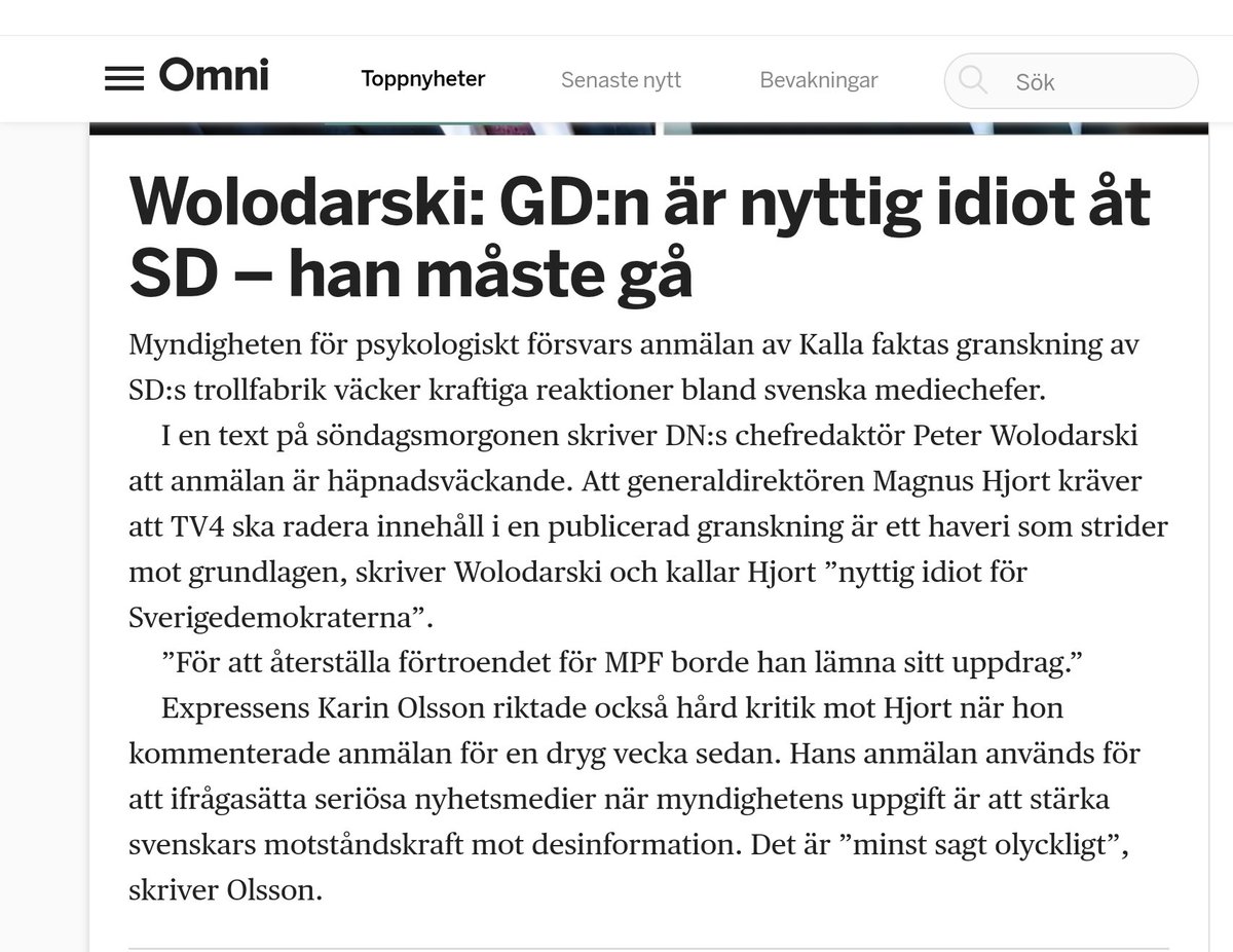 Övertydligt hur klägget i vår enkelriktade globalistmedia håller ihop. Chefen för mpf råkar ha gjort sitt jobb. Och sluta skäm ut er ni som babblar om 'fri oberoende media' som ett intränat läte utan betydelse