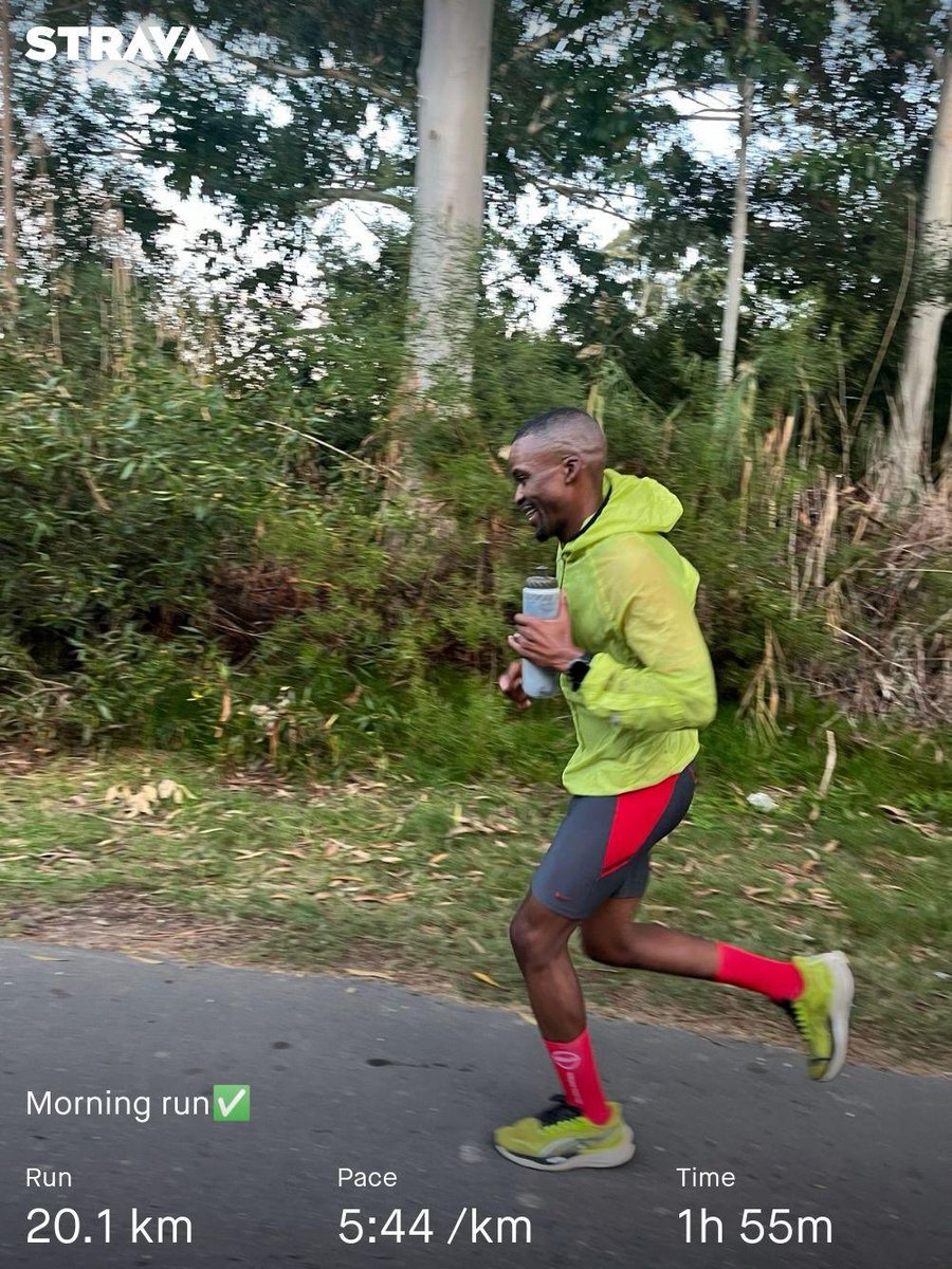 Morning run before church ✅ ⁦@RunningWithTum1⁩ ⁦@PaintFunRace⁩ #RunningWithTumiSole #IPaintedMyRun #TrapnLos #ForeverFaster