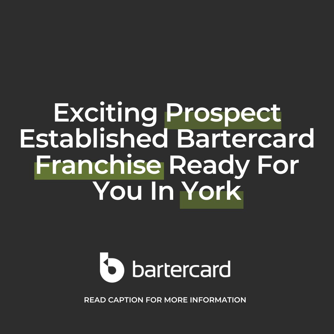 Bartercard (@bartercard) on Twitter photo YORK FRANCHISE RESALW OPPORTUNITYπ
Take control of your future with the Bartercard Franchise Opportunity in York.
To get started email franchising@bartercard.co.ukβ
β
#franchiseyork #bartercardyork #bartercarduk #bartercardfranchising YORK FRANCHISE RESALW OPPORTUNITYπ
Take control of your future with the Bartercard Franchise Opportunity in York.
To get started email franchising@bartercard.co.ukβ
β
#franchiseyork #bartercardyork #bartercarduk #bartercardfranchising