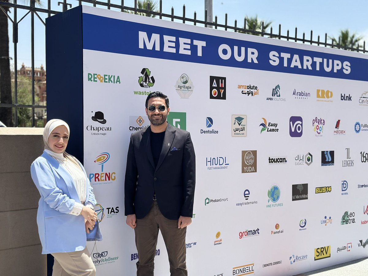 SkaikHasan's tweet photo. We are a from Palestine, Gaza, this is how we start chatting with people with a proud feeling! 🇵🇸

Yestarday was a beautiful and exciting day! Me and @amalshurrab representation our company chapeau were delighted to see everyone there at the special opening of Techne summit! https://t.co/4XNX12agA6