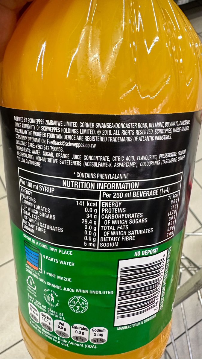 WHY are Zimbabweans poor than some of their neighbours in the region?

This bottle of Mazoe is $37.99 (Namibian Dollars) in a supermarket in Windhoek.
It is made in Zimbabwe’s second-biggest city, Bulawayo.

$37.99 Namibia dollars is equivalent to US$2.
The same bottle costs US$5