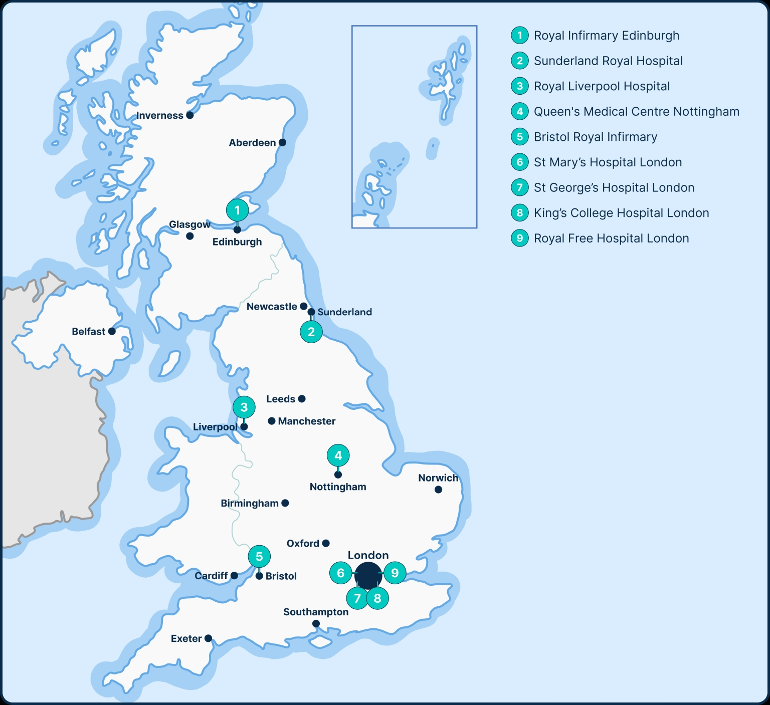 The OPAL study is looking to recruit adults diagnosed with cirrhosis to take part in an observational study. There are currently 9 hospitals taking part (see map). If you are being treated for cirrhosis at one of them & would like to find out more: ow.ly/tuUK50RU99T