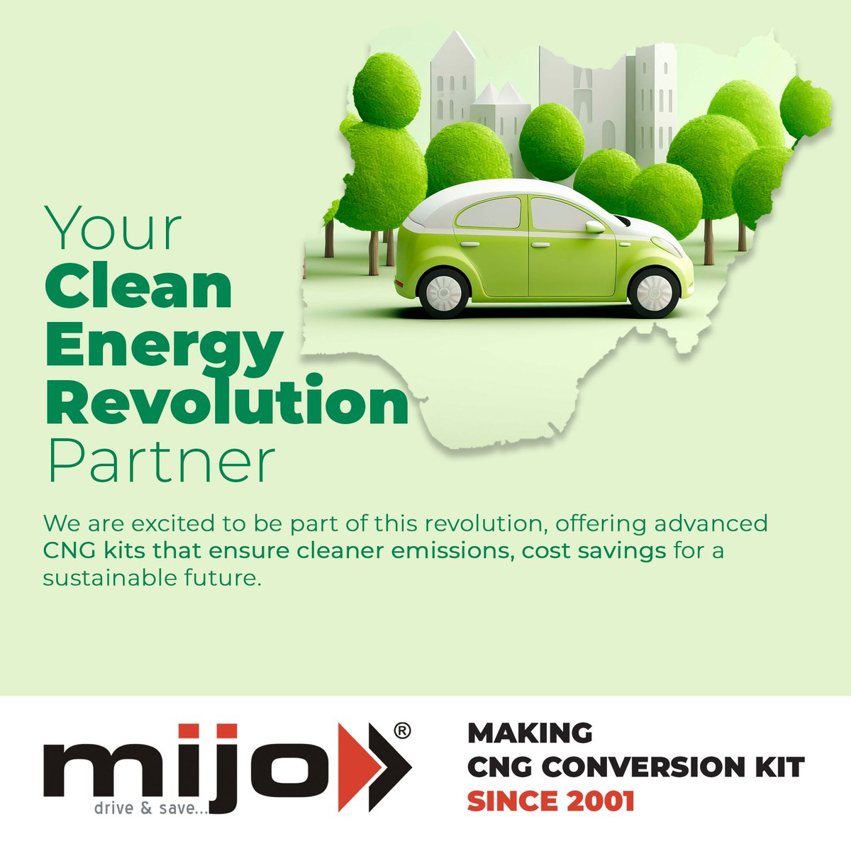 AutoMijo's tweet photo. Partnering in Nigeria’s Clean Energy Revolution with MIJO’s CNG Kits!
Together with our installation partner, Fixit45, we’re driving Nigeria towards a cleaner, greener future.
#CNG #CNGkit #CNGNigeria #CNGRevolution #GreenNigeria #MIJO #Fixit45 #MijoAfrica #PCNGi #NNPC https://t.co/q9yb1I6zP5