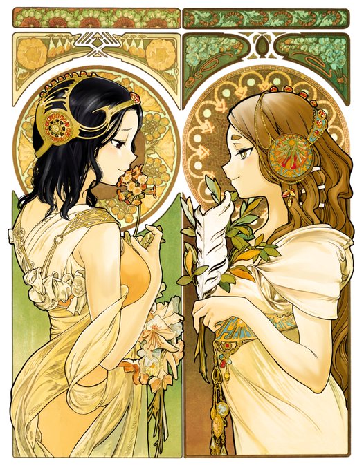 「2girls profile」 illustration images(Latest)