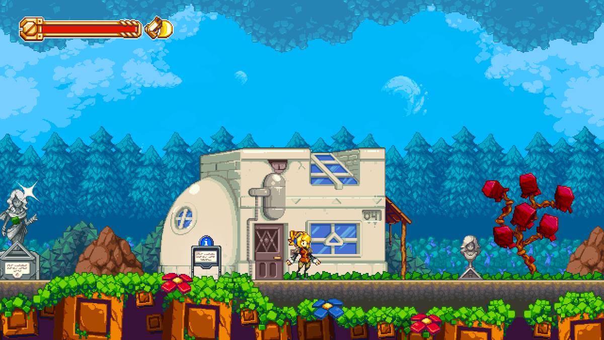 konjak's tweet photo. Life, burnout, depression, etc, has been in the way of new games from me showing up for so long. I am making two though, and one is progressing well right now.

In the meantime, please support us by maybe buying #Iconoclasts if you didn't. It's on major platforms. 💛 https://t.co/glvLzUUCXD