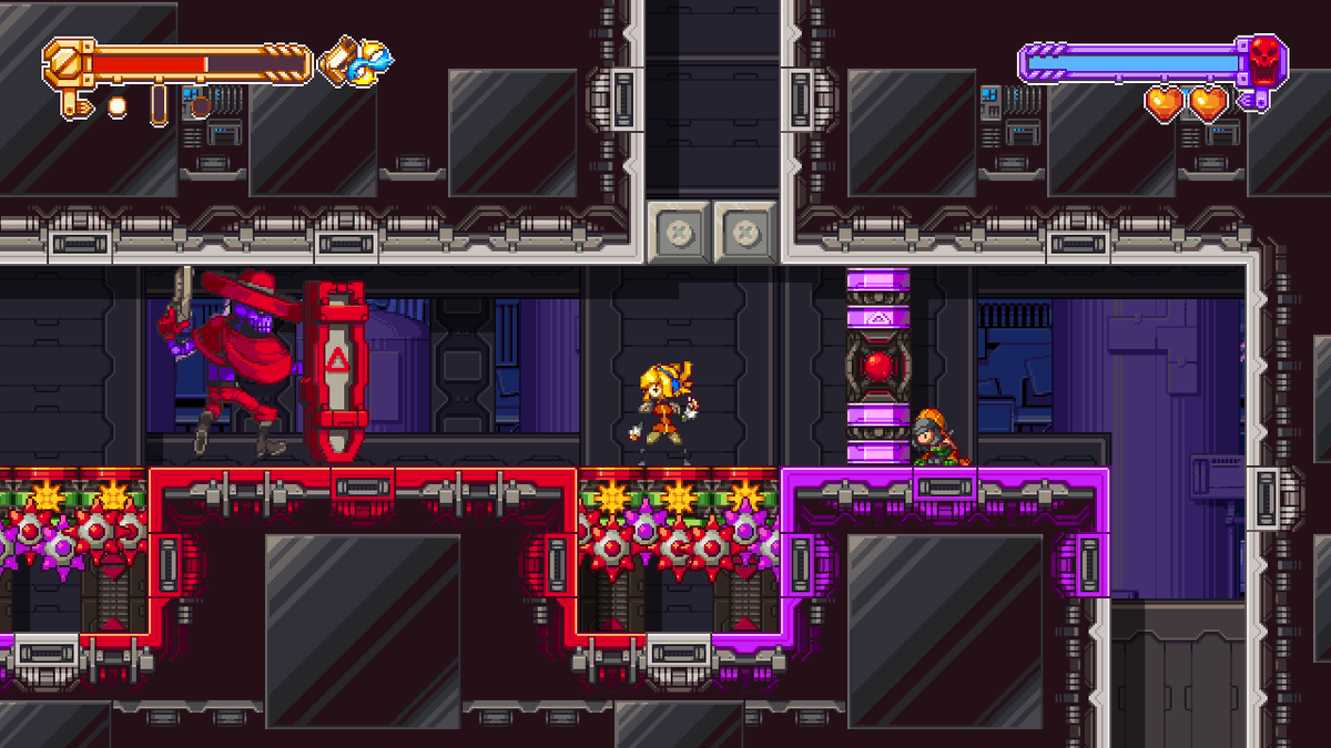 konjak's tweet photo. Life, burnout, depression, etc, has been in the way of new games from me showing up for so long. I am making two though, and one is progressing well right now.

In the meantime, please support us by maybe buying #Iconoclasts if you didn't. It's on major platforms. 💛 https://t.co/glvLzUUCXD