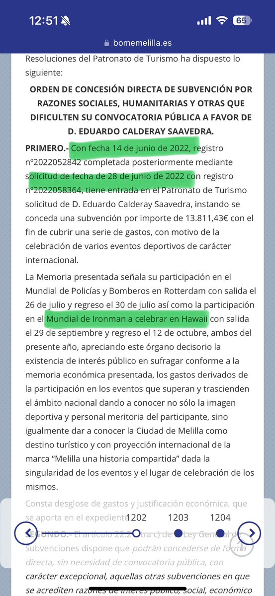 Acabo de enterarme de esta publicación en BOME del 17 de mayo de 2024.

Quiero aclarar que NO he recibido ninguna subvención en 2024. 

Esta publicación se debe a una ayuda que recibí en 2022 para asistir al Mundial Ironman en Hawaii en 2022 y de la cual me quitaron 4000€.