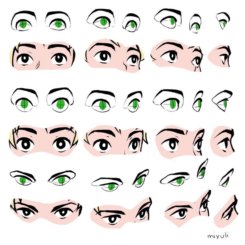 Our feature artist/tutorial for today is this FANTASTIC set of EYE ANGLES by the always exceptional @miyuliart! So useful to see how dramatically the shape changes just from a little head angle!! #howtodraw #characterdesign #conceptart #gamedev #DRAWING