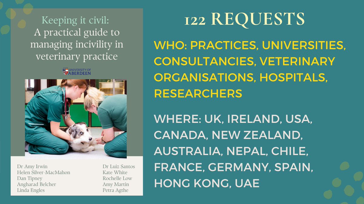 Thrilled with the level of interest in our #incivility guide for #veterinary organisations! If you would like to get your hands on the e-version, just fill in this form: viis.abdn.ac.uk/snapwebhost/s.…