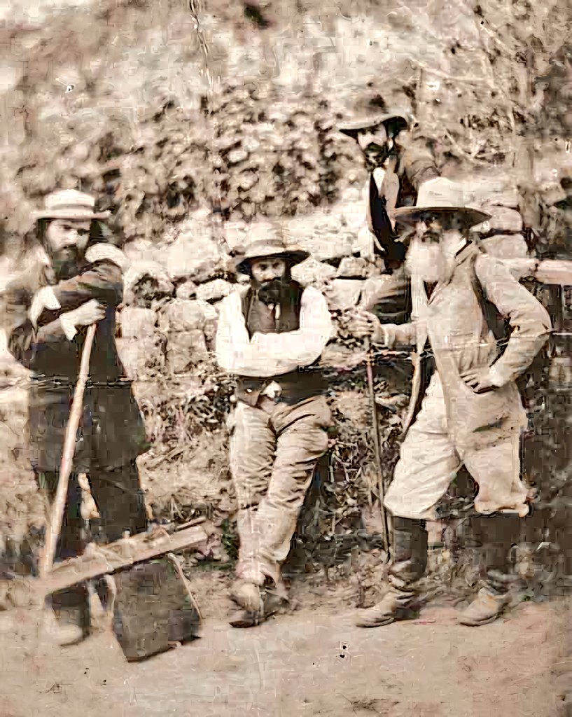Painters #PaulCézanne (center) and #CamillePissarro (right) #France, 1874 🎨