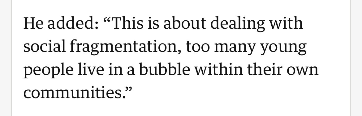 James Cleverly on this desperate National Service idea. I can think of a group of people who are too much within their own bubble, incidentally, and it’s not teenagers.