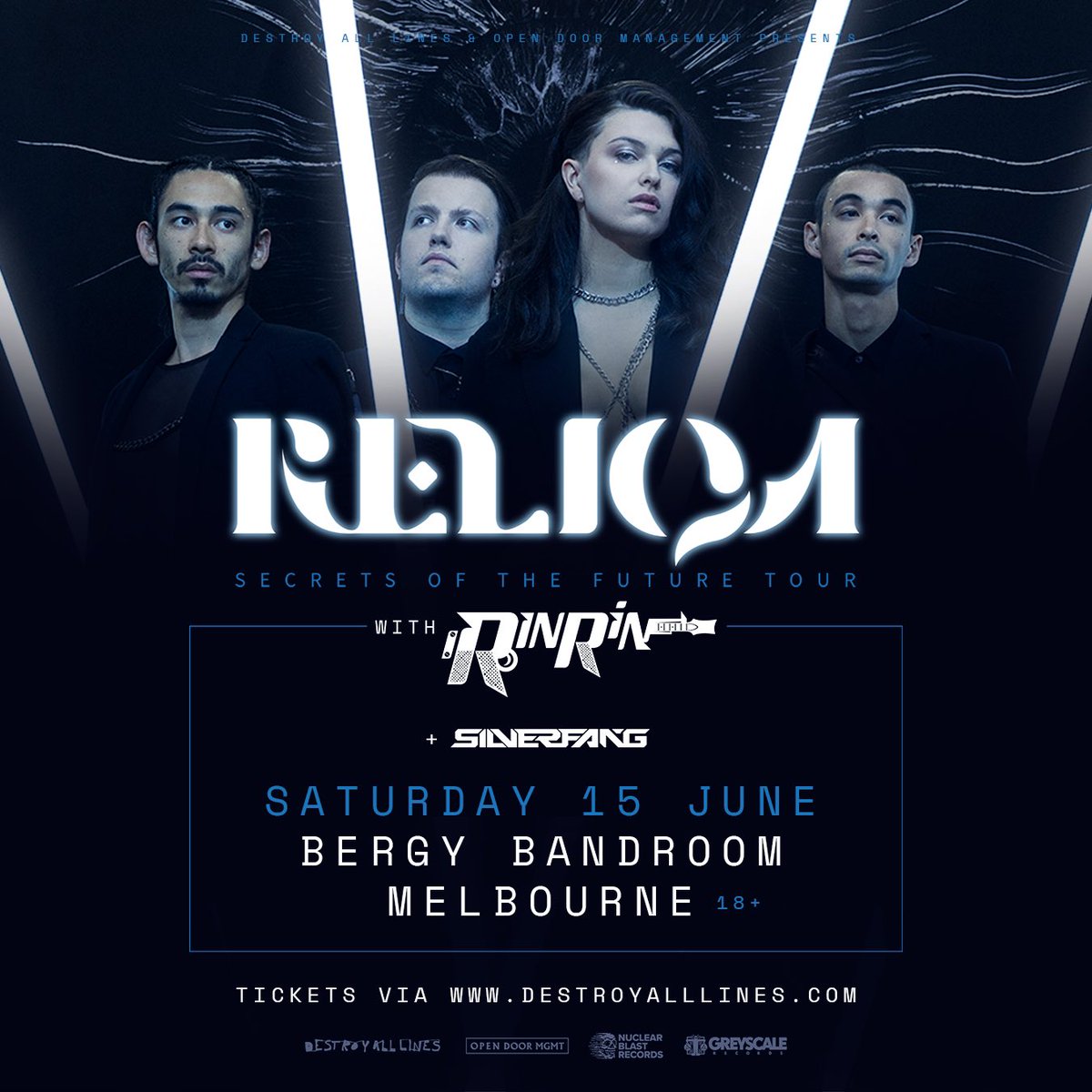 Melbourne! We’re back. Stoked to announce we’ll be joining our good friends <a href="/reliqaband/">Reliqa</a> and RinRin at the Bergy Bandroom as they embark on the ‘Secrets of the Future’ tour next month. 

Tickets on sale now - link in bio.