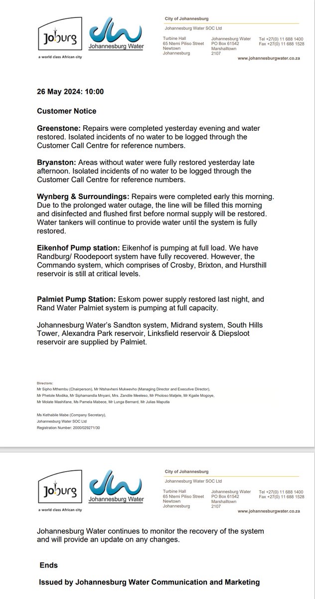 Johannesburg Water tweet media