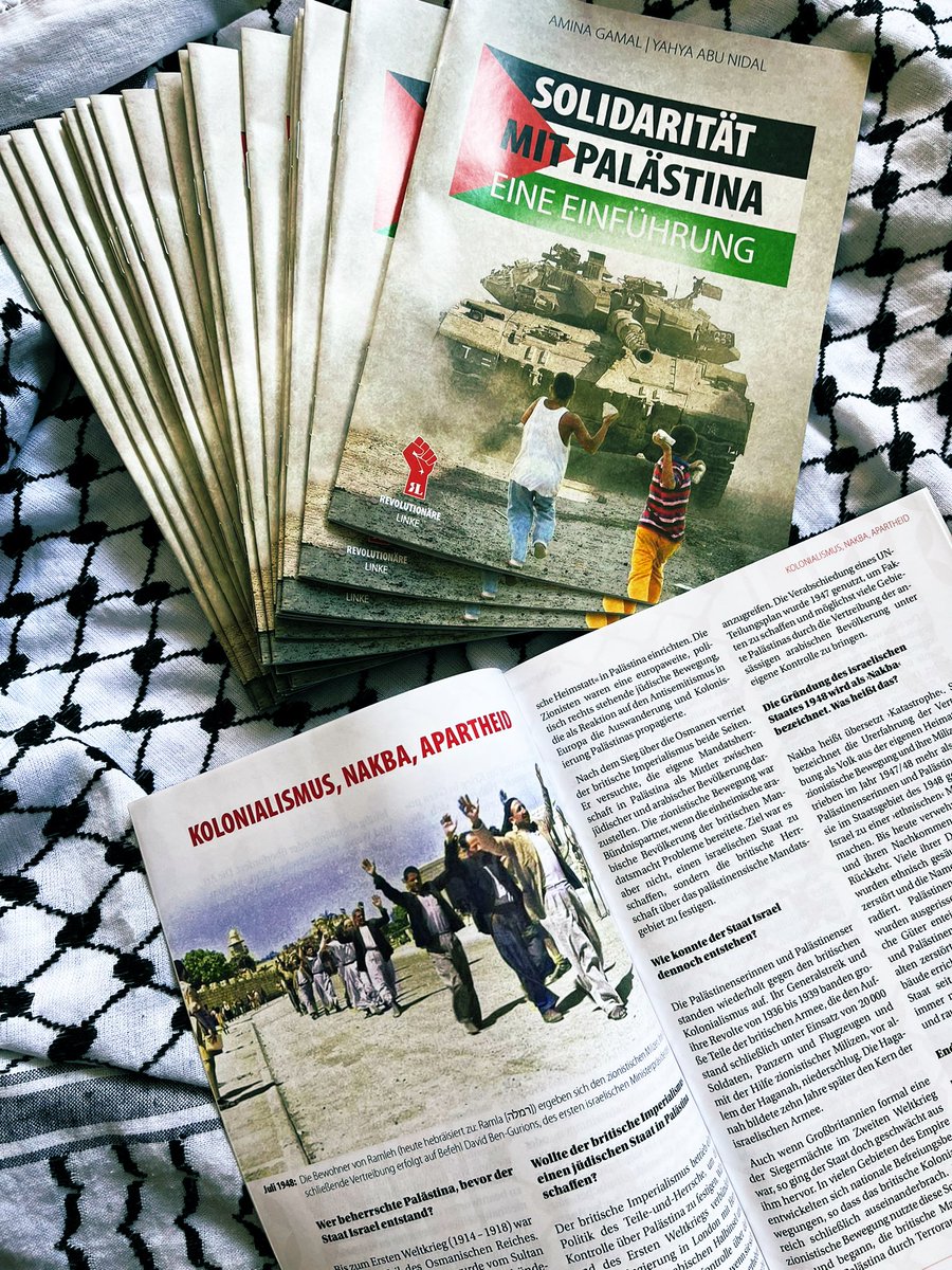 RevLinke's tweet image. 🇵🇸🇵🇸BROSCHÜRE: SOLIDARITÄT MIT #PALÄSTINA🇵🇸🇵🇸

Wie kann Palästina befreit werden? 
Endete die Nakba 1948? 
Was sind die Ursprünge des Zionismus? 
Was ist die Verbindung des Staates Israel zum Imperialismus? 
Was bedeutet es, dass die Palästinenser ein Recht auf Widerstand haben?