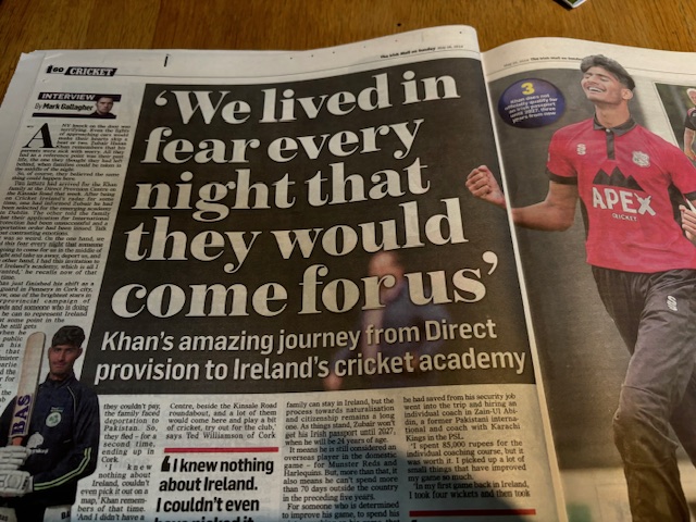 Great interview here with new @munsterreds star @ZubairHassanKh2 by @bailemg in today's @IrishMailSunday @CorkQuinsYouth @QuinsCC @MunsterCricket @cricketireland