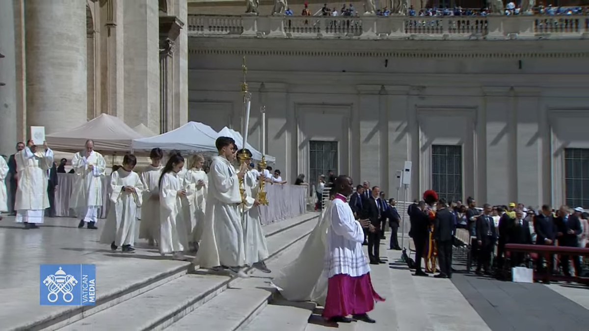 Girl altar servers, I think, for the first time ever at the Vatican for a Papal Mass