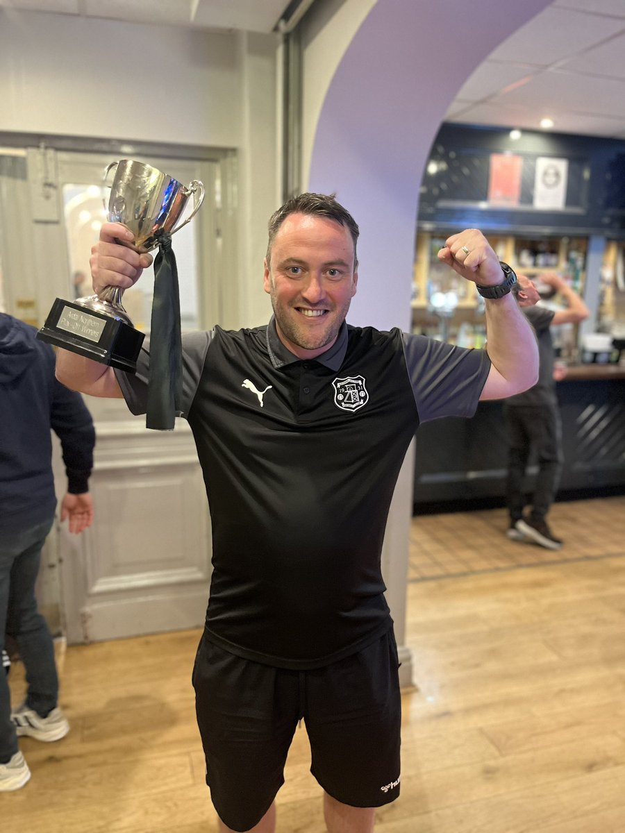 Gadie84's tweet photo. What an achievement with the best group of lads you could ever wish to do it with, so very proud of every single one of you @Llay_WelfareFC. A massive shout has to go to our hard working committee the unwavering support they have given myself @haggiswxm this season is immense, we’re history makers ⚫️⚪️⚫️⚪️