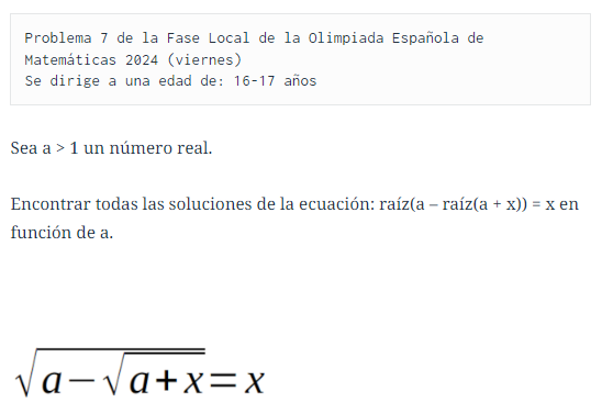 DimatesUA's tweet photo. Ya está disponible la solución de #LosProblemasDeDimates #342:    

➡️ Problema 7 - Fase Local #OME 2024
📷 Una ecuación complicada

https://t.co/lQuPQGorHd

@RobSelGom
@OMErsme
@rmtnezcalafat
@EstalmatCV
@RealSocMatEsp
@Dimatematicas https://t.co/f6BQI7KpiN
