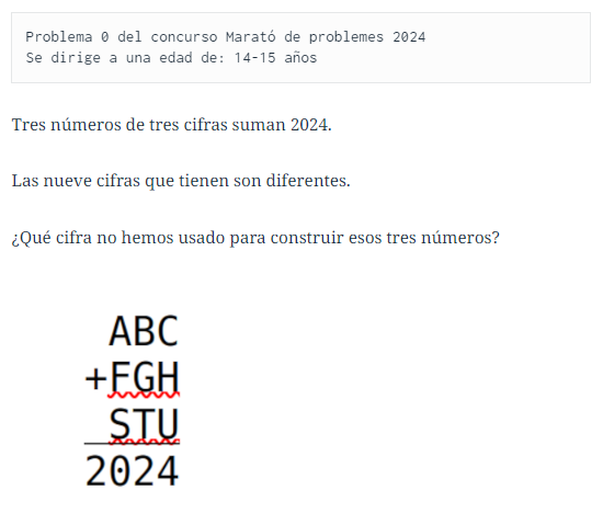 DimatesUA's tweet photo. #LosProblemasDeDimates 344:

➡️ Problema 0 - #MaratóDeProblemes 2024
📷 Sumar 2024

https://t.co/OSo0f6r9DM
 
¡Inténtalo!

@RobSelGom
@OMErsme
@rmtnezcalafat
@EstalmatCV
@RealSocMatEsp
@Dimatematicas https://t.co/81NxWV30kP
