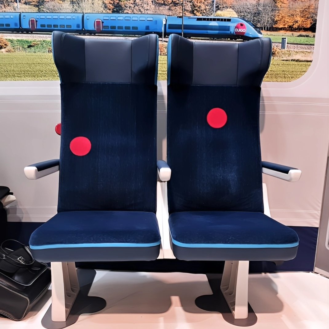 TrainFlyVideo's tweet photo. 👀J'ai découvert les nouveaux sièges Ouigo💺✨️ en VR et en réel à VivaTech Paris. Ils promettent un voyage plus confortable et éco-responsable 🌱♻️, sans parler de leur design qui est juste Waouaw 🎨😍👌.
#Ouigo #SNCFVoyageurs #SNCF #VivaTech #Innovation #VoyageConfortable https://t.co/5yriA2MeWe
