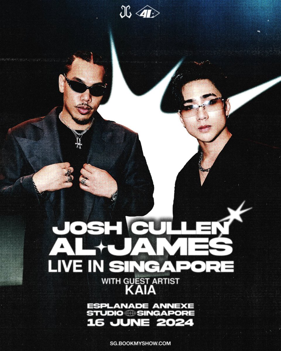 🎤 Get ready for JC4L: Josh Cullen & Al James Live in Singapore! 🎶 Save the date ✅ 🗓️ June 16, 2024 📍 Esplanade Annexe Studio Tickets available via sg.bookmyshow.com starting May 26, 10AM. #JC4L #JoshCullen #AlJames #Singapore