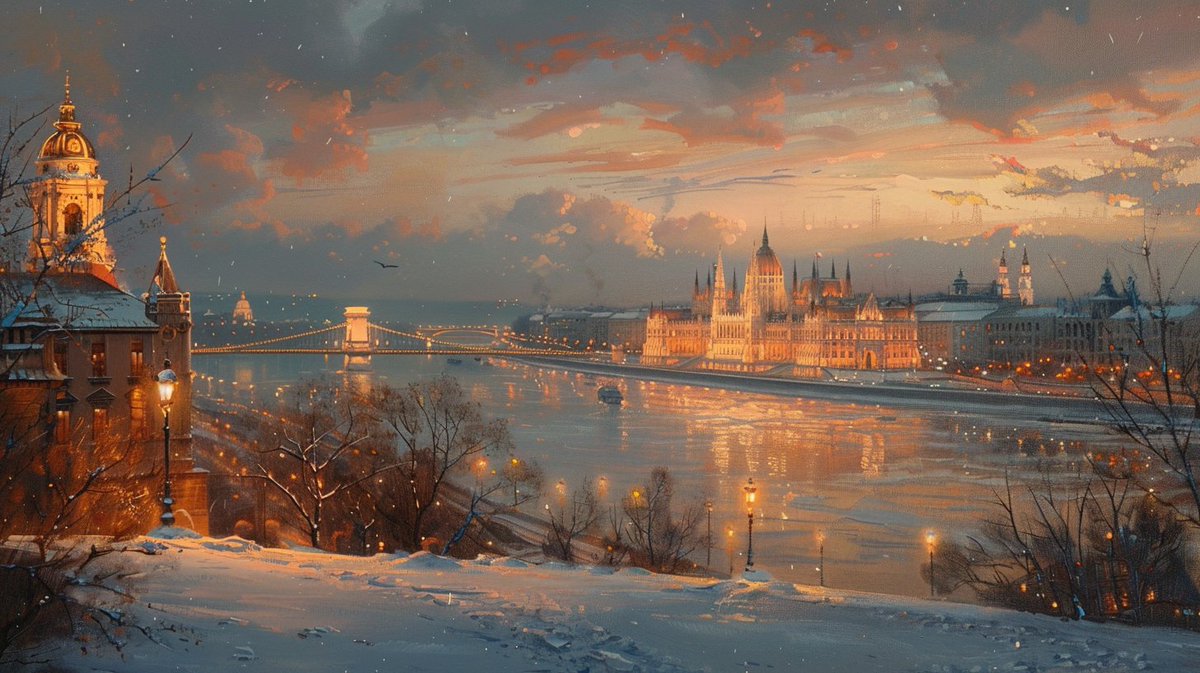 Good morning from snowy Budapest! 🖤
Jó reggelt a havas Budapestről! 
//
#budapest #midjourney #oilpainting #aiart #aiartcomminity 
@midjourney @OpenAI