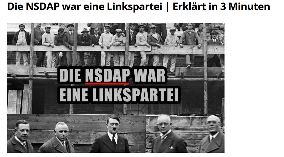 @Jaysus1 Etwas Bildung könnte dir nicht schaden.

Die NAZIS waren eine Linkspartei.
Es waren Sozialisten, aber damit zeigt ihr nur, dass ihr überhaupt keine Ahnung habt.