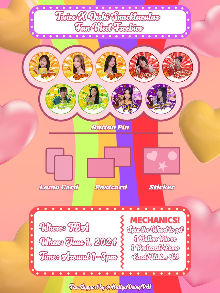 HallyuDoingPH's tweet photo. ✨Twice x Oishi Snacktacular Fanmeet Freebies ✨

💙Oishi Member Button Pins
💙Postcard/Lomo Card/Sticker Set

Mechanics:
-mbf
-like &amp; RT
-must show proofs on dday
-open for trades, dm me!
-1:1

By: @hallyudoingph
Designed By: @_eunvity 

#TwicexOishiSnacktacularFanMeet #TWICE https://t.co/1OaLVCpRWD