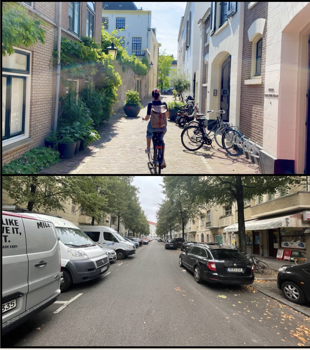 Oben: Nebenstraßen in Utrecht. Unten: Nebenstraßen in Berlin. Keine weitere Fragen.