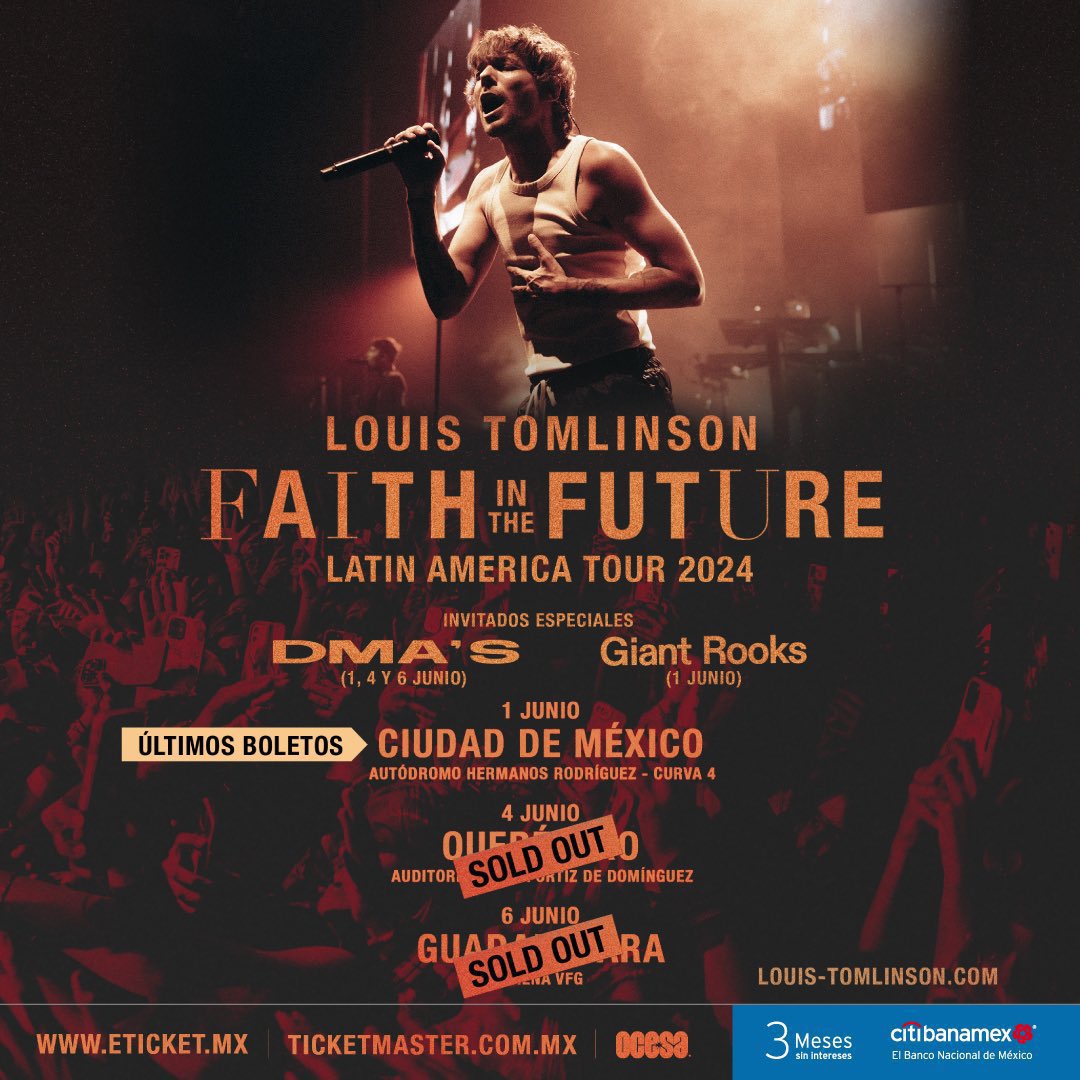 Louis Tomlinson está a NADA de hacer Sold Out su concierto en el Autódromo Hermanos Rodríguez en Ciudad de México 🇲🇽