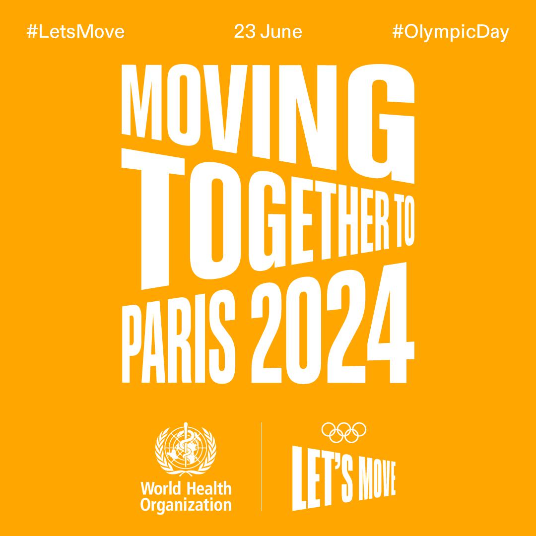 The excitement of #OlympicDay on June 23 and #Paris2024 is building up! Share your joy and celebratory moves with #LetsMove. 🤩 #Olympics #WalkTheTalk #HealthForAll