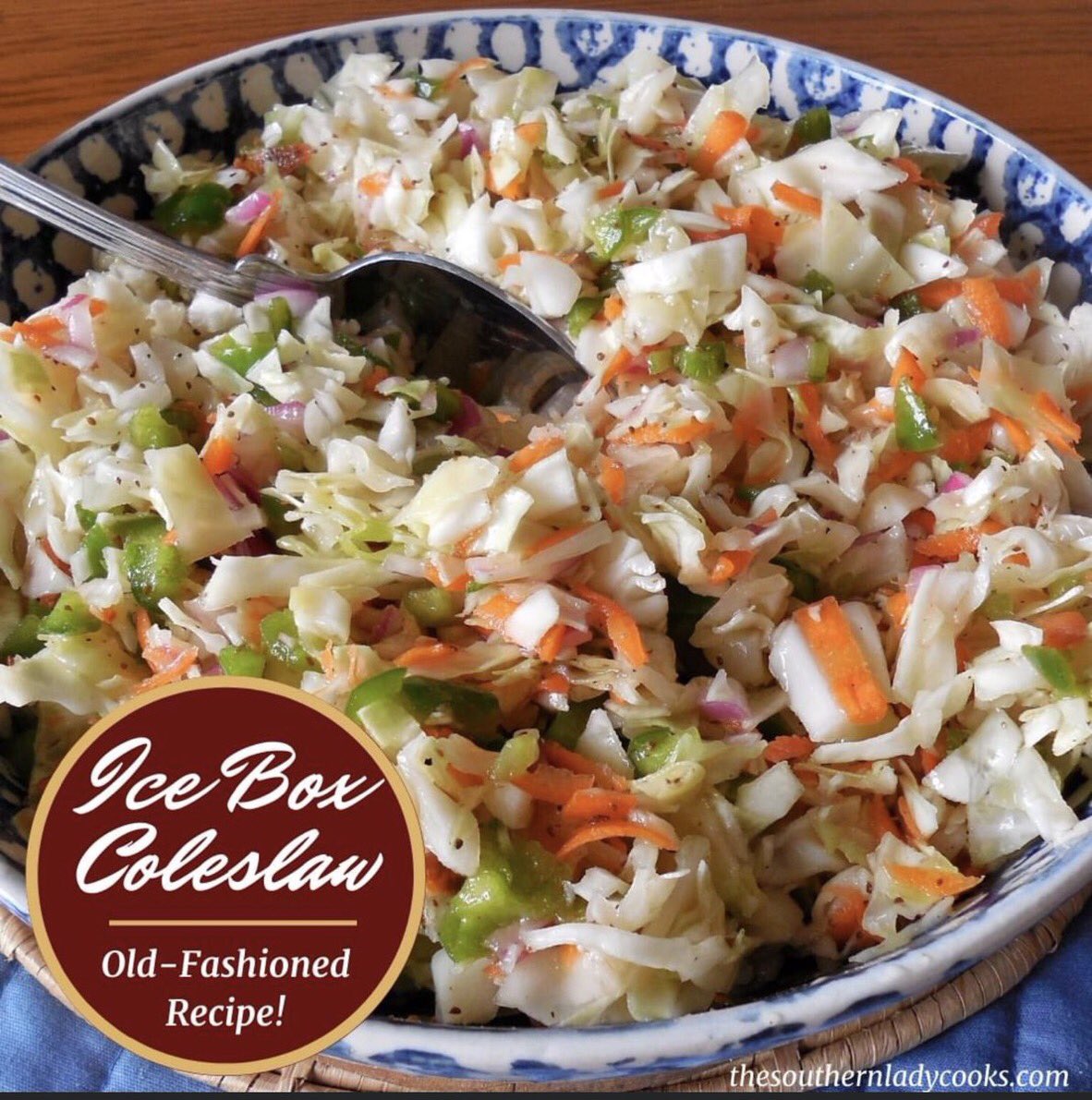 Recipe➡️ thesouthernladycooks.com/old-fashioned-… Ice-box coleslaw is an old-fashioned recipe perfect for any cookout or gathering. It is delicious and will keep for days when refrigerated. #coleslaw #MemorialDayweekend