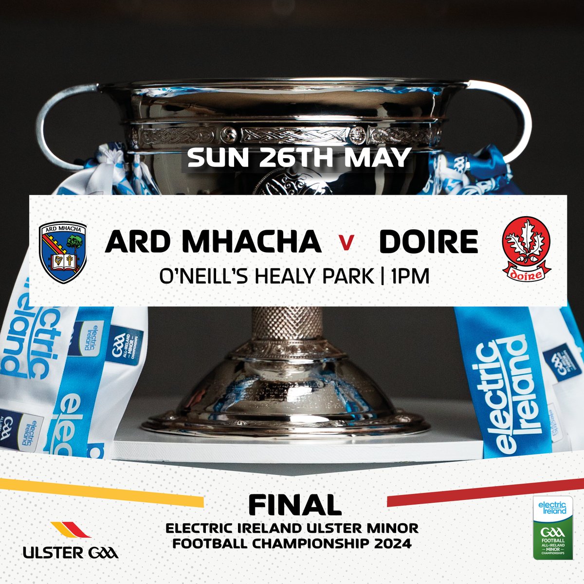 📃 The team sheet for today’s @ElectricIreland Ulster Minor Final is available to download online! 🏆 🏐⬇️
ulster.gaa.ie/championship20…

🎟️ Get your tickets online at ulster.gaa.ie/tickets

#Ulster2024