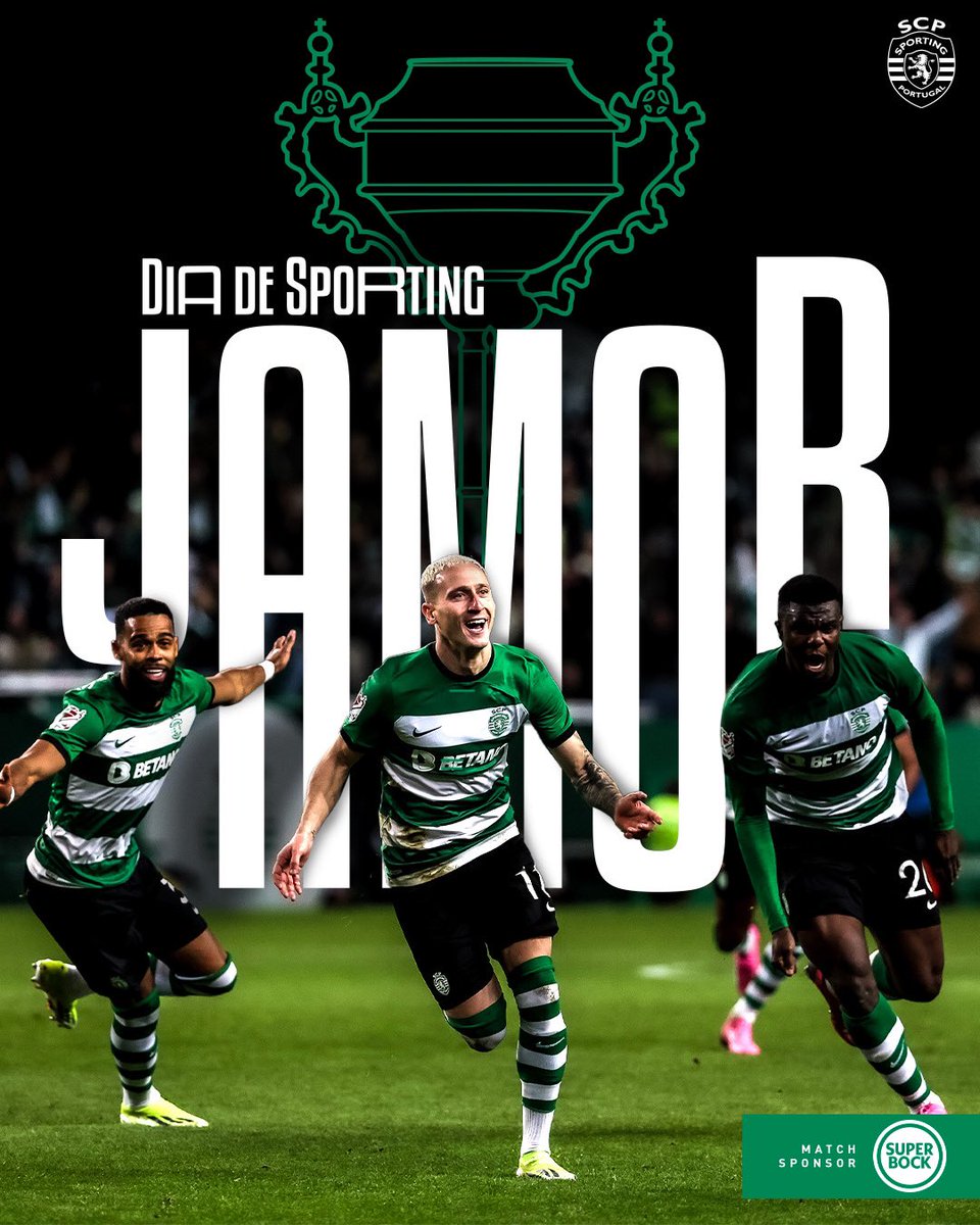 O melhor dia do ano chegou... 💚
 
Hoje é 𝘿𝙄𝘼 𝘿𝙀 𝙅𝘼𝙈𝙊𝙍! Hoje é #DiaDeSporting 🏆