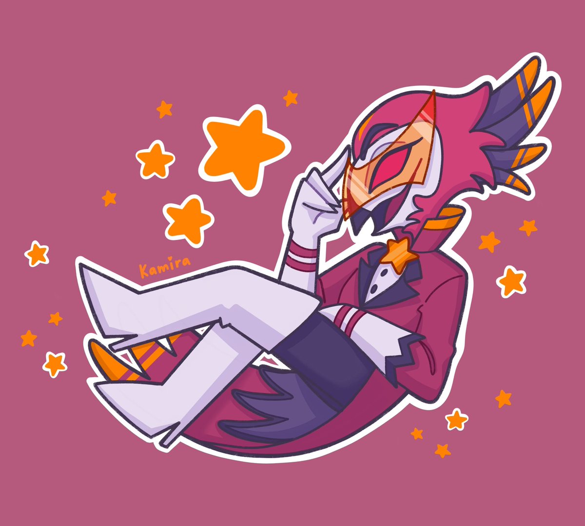 KamiraArt's tweet photo. OKAY VASSAGO ⭐️

[ Would you like some merch of him now?! even if we haven't seen him in the series yet ? Poll below ]

#vassago #helluvaboss #helluvabossart #HelluvaBossFanart #parrotguy https://t.co/McmwmiZSFz