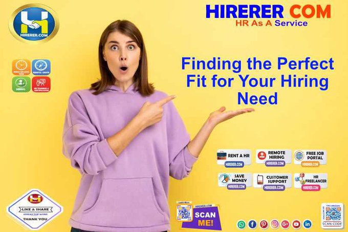 HIRERER.COM, Unlocking #Potential, Empowering Teams with Smart Hiring Solutions

visit hiring.hirerer.com to know more

#HRServices #HiringSolutions #StrategicHR #Recruitment #HRConsulting #rentahr #outofjob #Hirerer #SmartlyHiring #iHRAssist #SmartlyHR