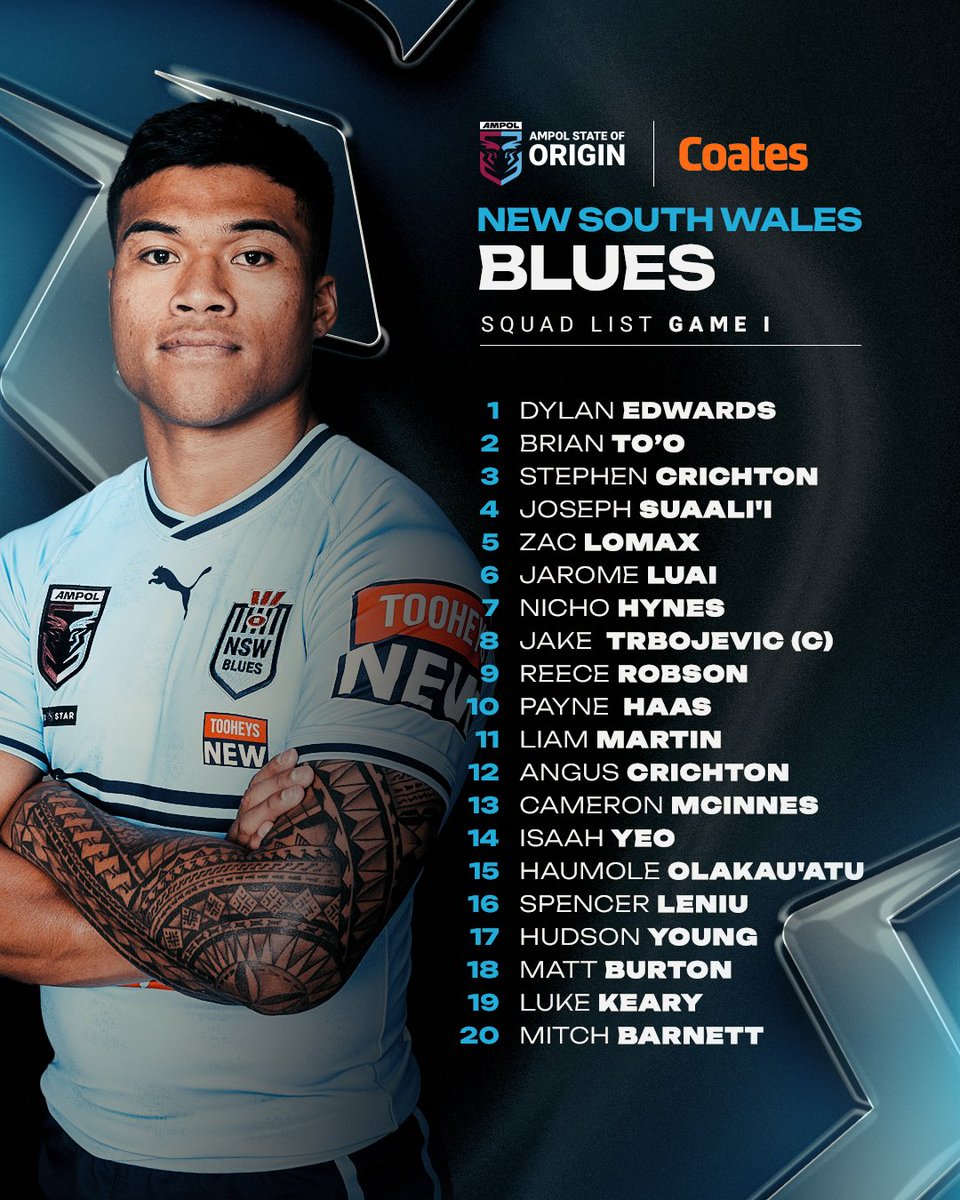 Westpac New South Wales Blues coach Michael Maguire has named several new faces as part of his squad for the Ampol State of Origin series opener on June 5 at Accor Stadium 🔵 Read more: spr.ly/6014eydgp