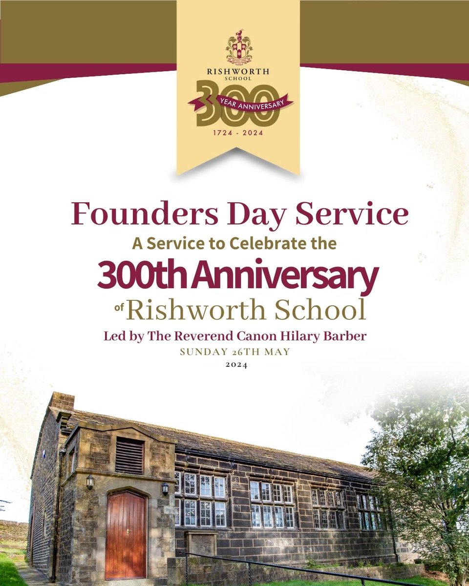 We are delighted to welcome students, parents, Old Rishworthians, staff and members of the community to our 300th Anniversary Founders Day Service at our beloved Chapel this morning.

#RishworthSchool #300thAnniversary #ResNonVerba #FoundersDayService