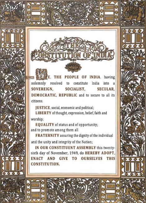 Musings: 

Today, while randomly gazing at the Preamble, my eyes got hooked on this phrase. 'assuring the dignity of the individual'. 

Our preamble is uncommon because it assures 'dignity'. And I believe that the most significant loss during Modi's administration has been