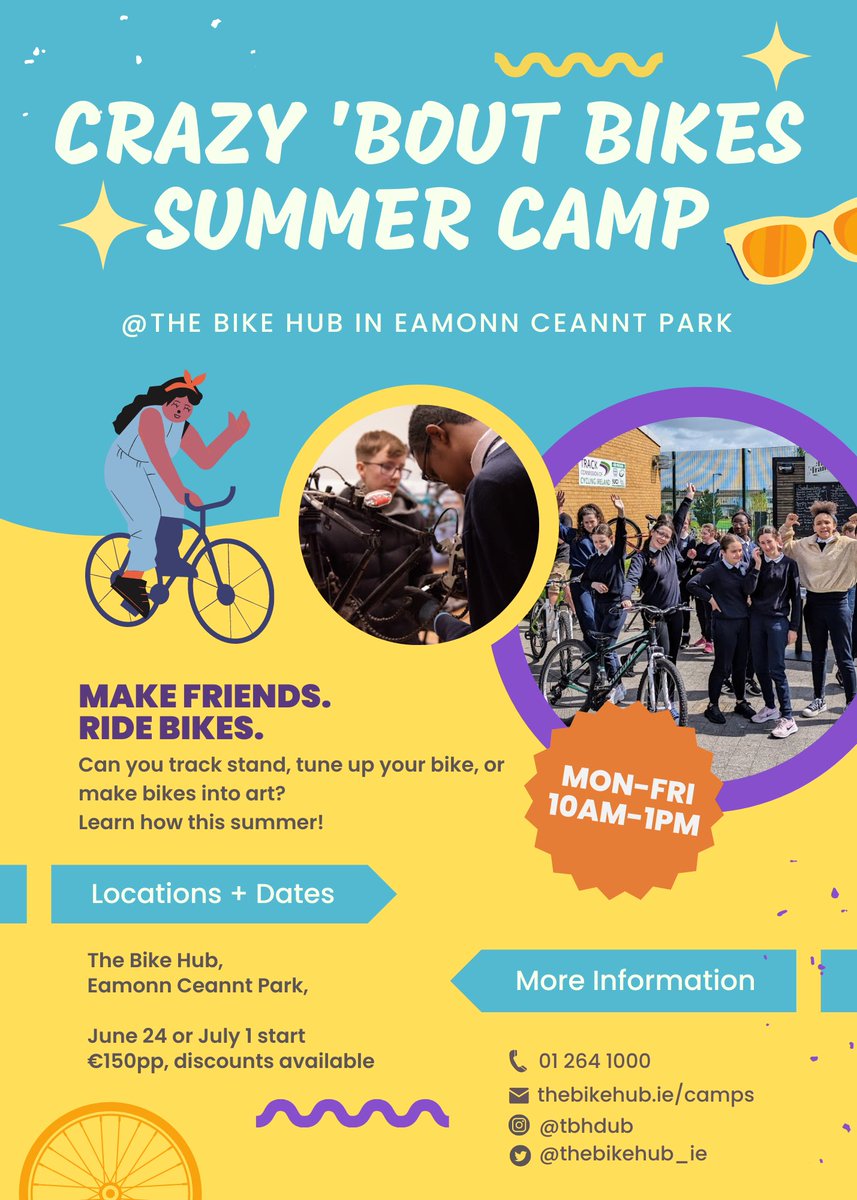Hear me out: a bike camp for kids in the city that includes mechanics lessons in a real workshop, bike games, and even bike art. Does this sound fun to boys AND girls 12-16? Can we make it more inclusive of kids that are less represented in Irish cycling?