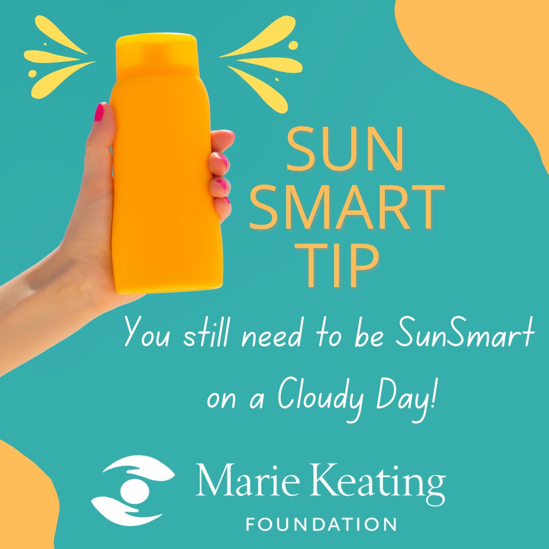 Please remember that it doesn’t have to be very sunny for UV rays to do damage even on more overcast days it pays to be #SunSmart So this weekend we are reminding you to be Sun Smart! For more information and advice click the link: .mariekeating.ie/be-sun-smart/ #CancerAwareness