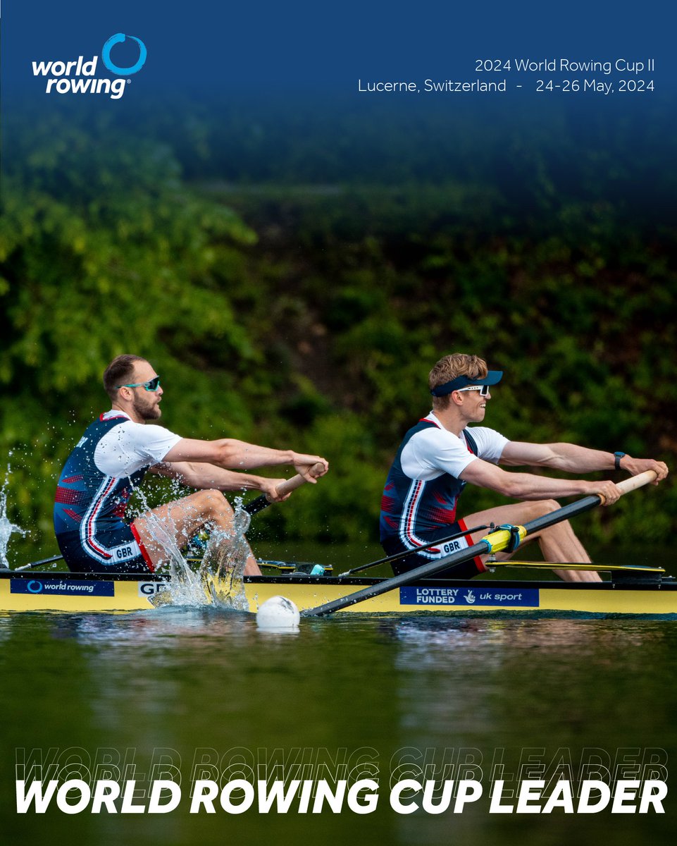 🚩 A-FINAL : Men’s Pair (M2-) 🥇 Oliver Wynne-Griffith (b), Tom George (s), Great Britain 🥈 Jaime Canalejo Pazos (b), Javier Garcia Ordonez (s), Spain 🥉 Roman Roeoesli (b), Andrin Gulich (s), Switzerland 🏅World Rowing Cup Leader: Great Britain #WorldRowingCup #WRCLucerne