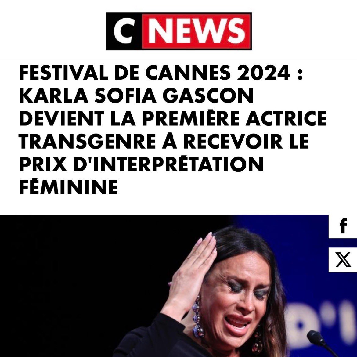 C’est donc un homme qui reçoit à Cannes le prix d’interprétation… féminine. 
Le progrès pour la gauche, c’est l’effacement des femmes et des mères. #Cannes2024
