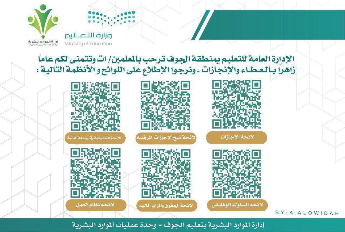 📝اللوائح و الأنظمة المهمة للمعلم المستجد و كذلك لجميع شاغلي #الوظائف_التعليمية
▪️لائحة الإجازات
▪️لائحة منح الإجازات المرضية 
▪️لائحة الموارد البشرية 
▪️لائحة السلوك الوظيفي
▪️لائحة الحقوق و المزايا المالية
▪️لائحة نظام العمل