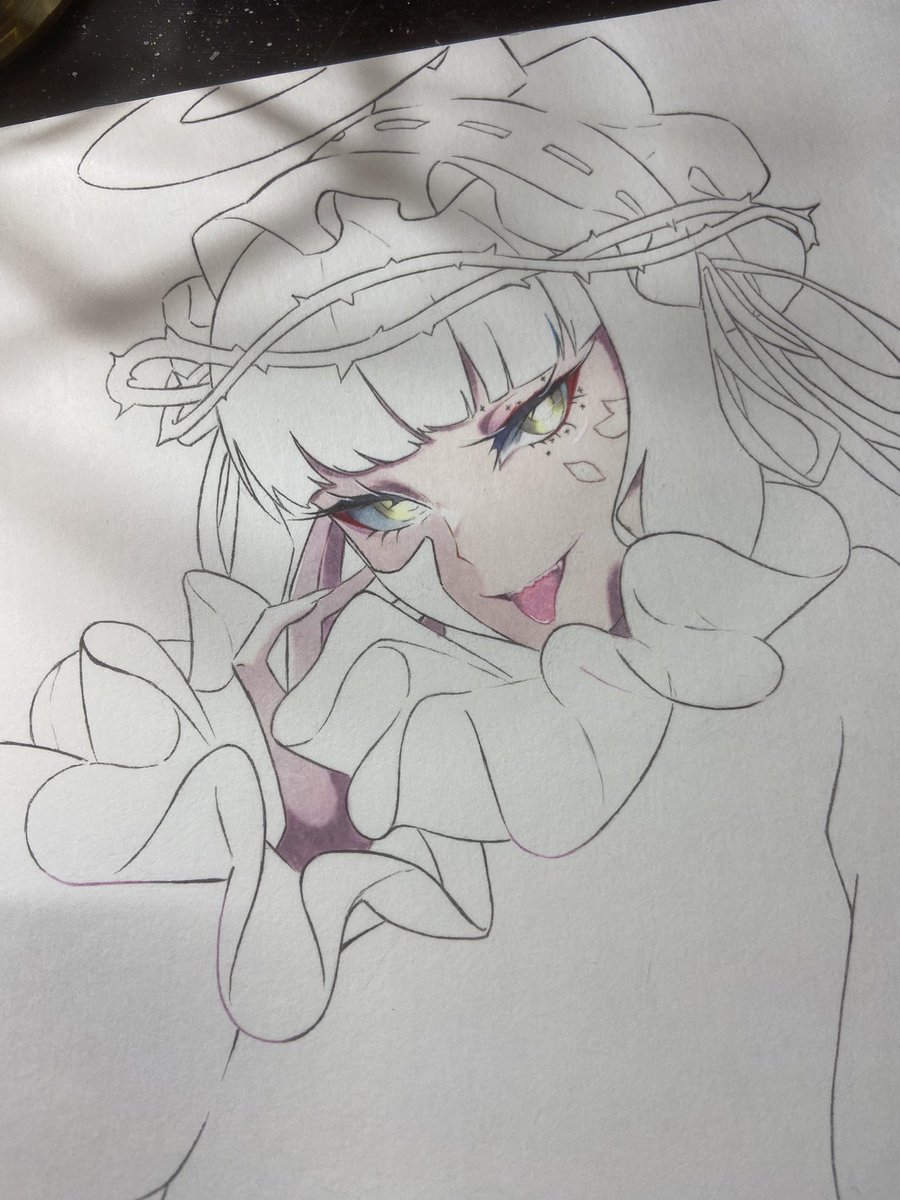 描き始めました。

#模写　#タクトオーパス　#takt_op #コピック
#模写イラスト