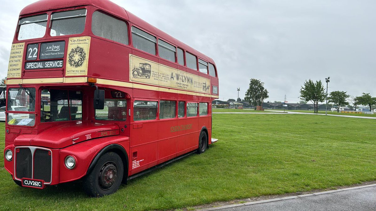A.W. Lymn The Family Funeral Service (@awlymn) on Twitter photo Neil is at <a href="/NewarkShowgrd/">Newark Showground</a> today for the A.E.C. Rally.
He has RML 2262 with him - our London Routemaster Long-wheelbase hearse with him. Neil is at <a href="/NewarkShowgrd/">Newark Showground</a> today for the A.E.C. Rally.
He has RML 2262 with him - our London Routemaster Long-wheelbase hearse with him.