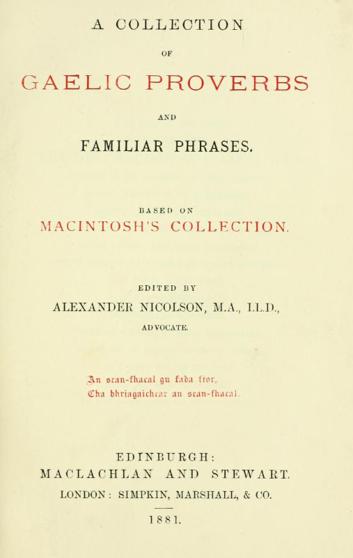 Ùr air a' bhloga. Ainmeil airson a chruinneachadh de sheanfhaclan, sgaoil an Siorram Alasdair MacNeacail bileag ann an #Gàidhlig an aghaidh aimhreit nan croitearan Sgitheanach an 1882. Tha sin againn, agus tha fiù 's freagairt ann bho na croitearan. #fada

ceardach.blog/2024/05/25/an-…