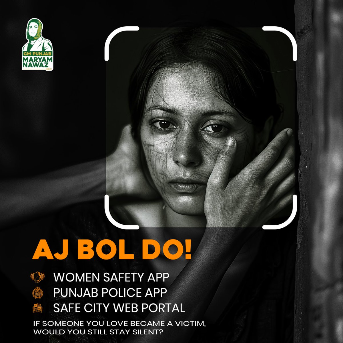 Excited to announce the launch of AJ BOL DO, a new app by the Punjab govt designed to ensure the safety of women and girls. With just a tap, you can alert authorities and get immediate assistance. Stay safe and empowered with this innovative tool! #WomensSafety #AJBOLDO