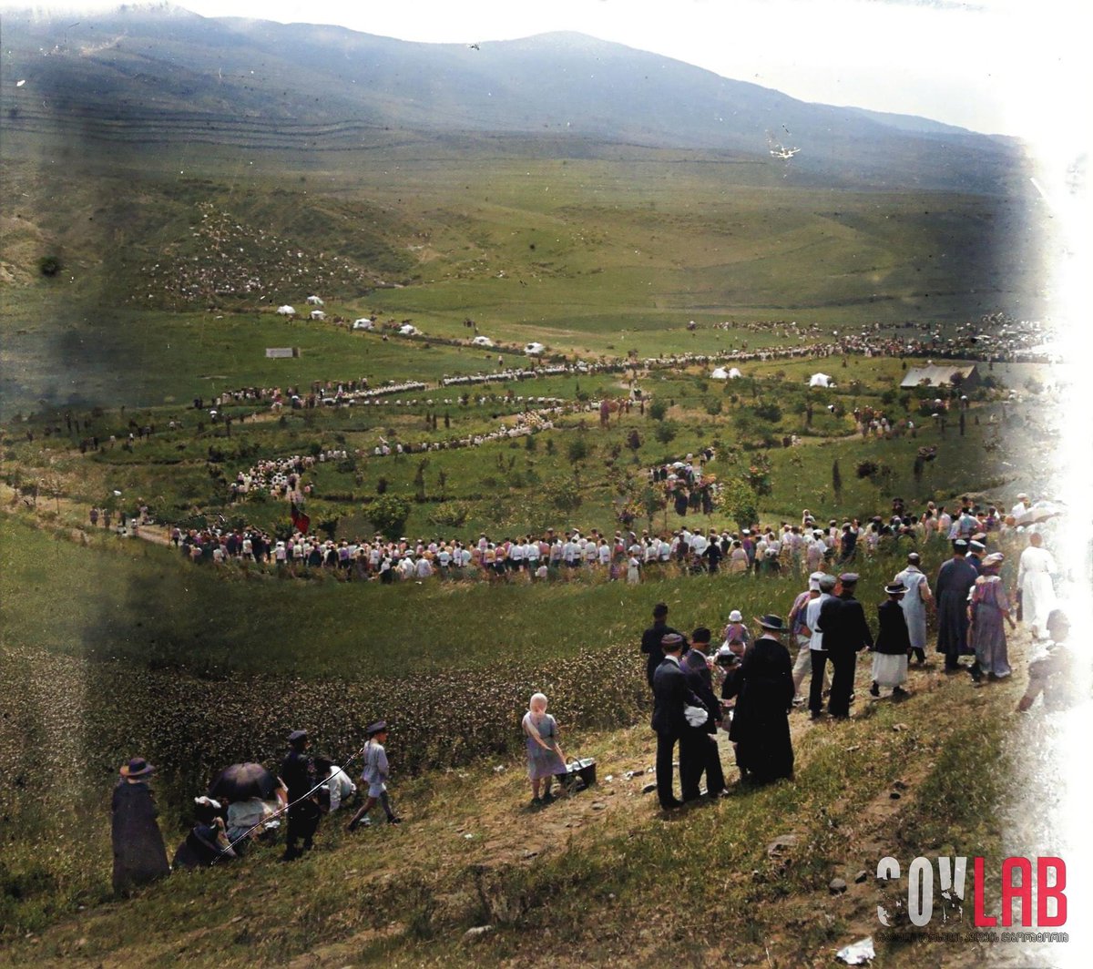 Celebration of Georgian Independence Day on May 26, either in 1919 or 1920. Our first republic, established in 1918, didn't last long as the Soviet occupation army invaded us in 1921, taking away our independence but they couldn't take away our dream of freedom. Same fight today.