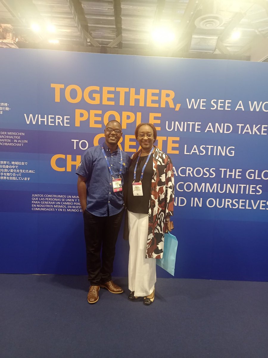 Our incoming leadership for the magical year, District Governor Agnes Batengas and DRR @JB_Ssengooba, join delegates at the 2024 Rotary Convention happening in Singapore. #Rotary24